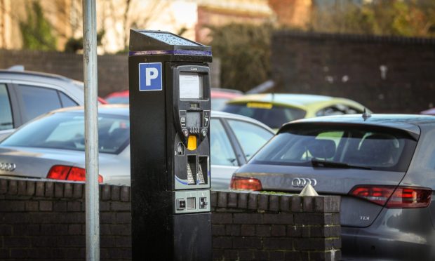 Dundee City Council is pledging half-a-million pounds worth of upgrades to parking meters in the next fiver years. Image: Mhairi Edwards/DC Thomson.