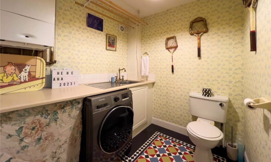 Utility room at Alan Cumming's Perthshire cottage.