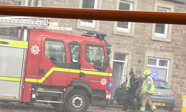 The car crashed into a house on Main Street in Leuchars. Image: Fife Jammer Locations