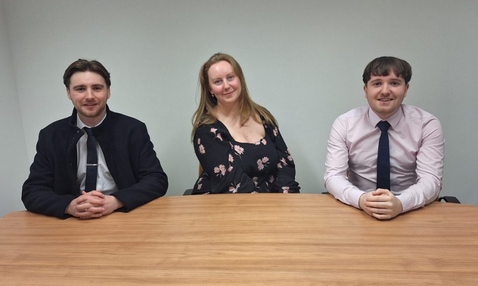 Glen, Heather and Sam, three of the young professionals involved in the Tayside Young Professionals project