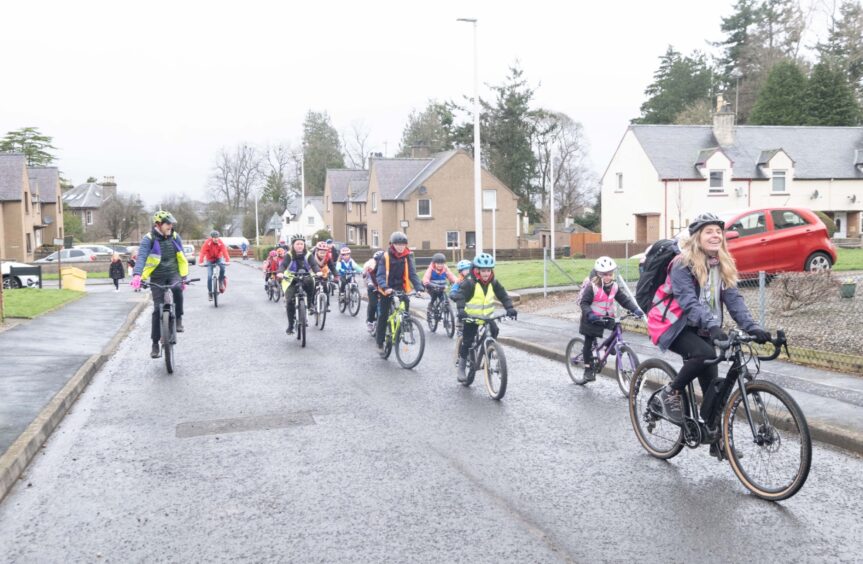 Newtyle primary school bike bus initiative.