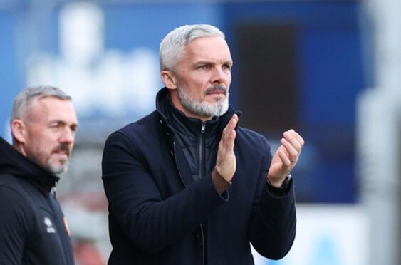 Jim Goodwin is preparing Dundee United to face Morton. Image: SNS.