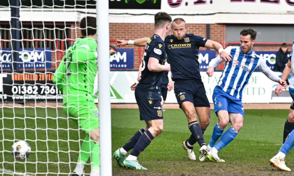 Marley Watkins levelled things up for Kilmarnock. Image: SNS