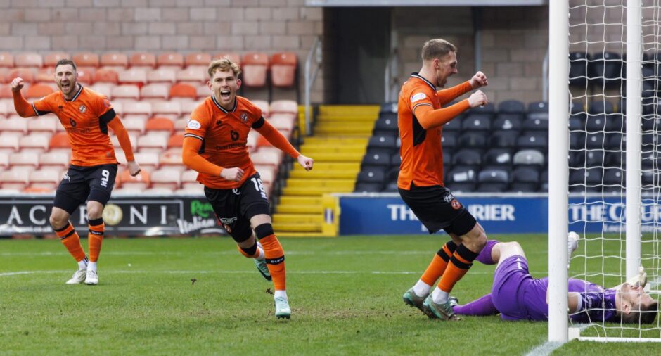 Kai Fotheringham scores against Arbroath for Dundee United