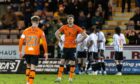 Dejected Dundee United players after defeat at Dunfermline.