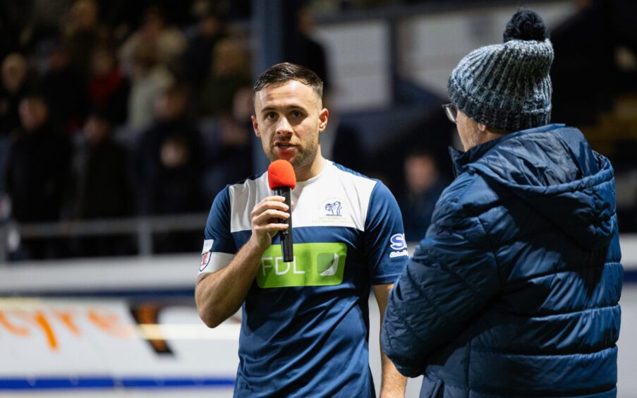 Lewis Vaughan made a short speech after the full-time whistle. 