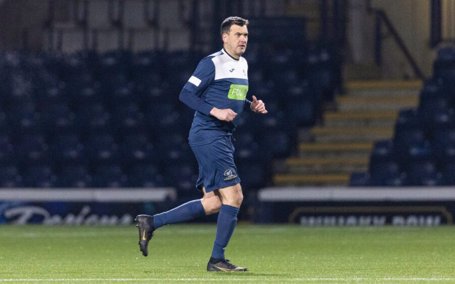 Raith Rovers Manager Ian Murray plays in Lewis Vaughan's testimonial.