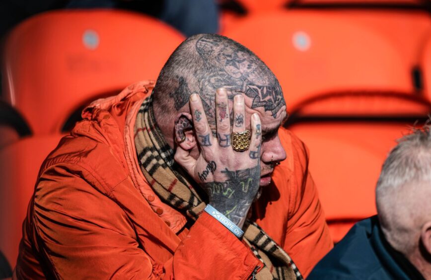 A nervous Dundee United fan