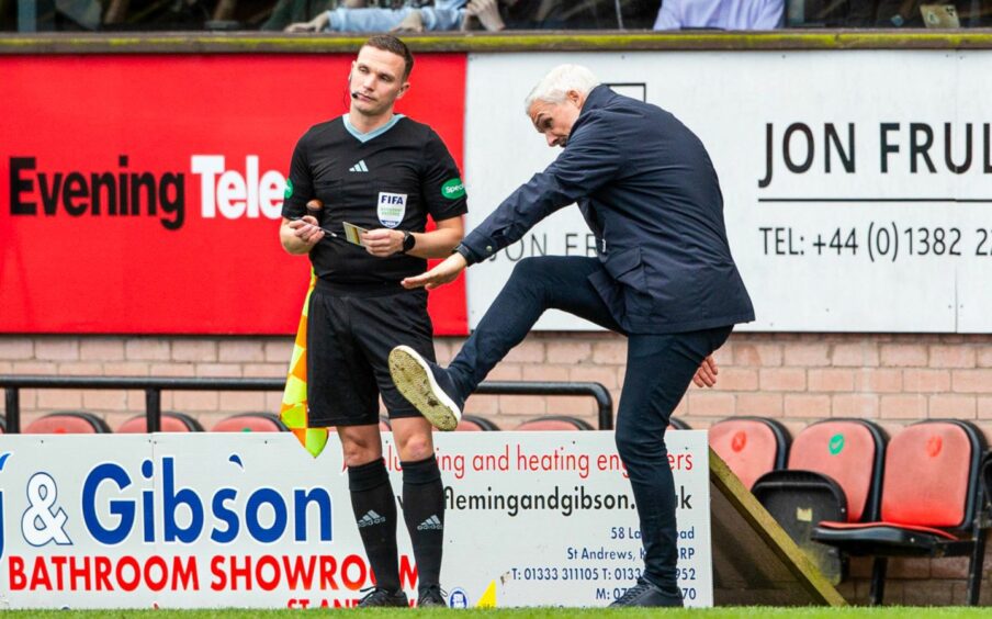 Kicking every ball: Dundee United boss Jim Goodwin