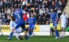 Amadou Bakayoko prods home Dundee's winner against St Johnstone. Image: SNS