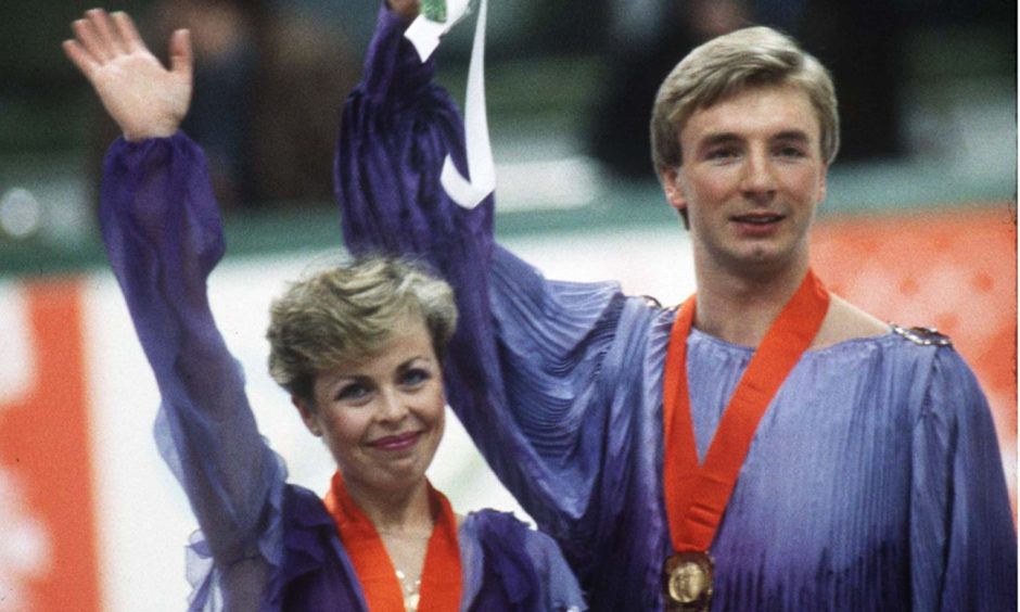 Torvill and Dean with their gold medals at the 1984 Olympics. Image: Shutterstock