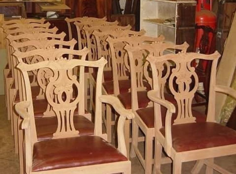 Chairs made and ready to be painted for Glamis Castle in 2008
