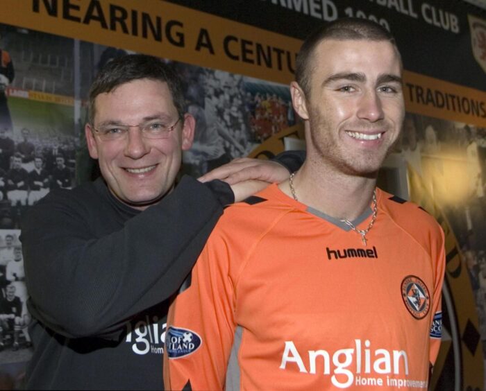Former Dundee United boss Craig Levein, left, and Sean Dillon on the latter's arrival in Scottish football in January 2007.