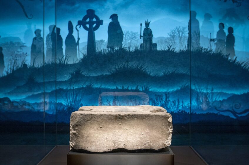 Stone of destiny in its new resting place at Perth Museum