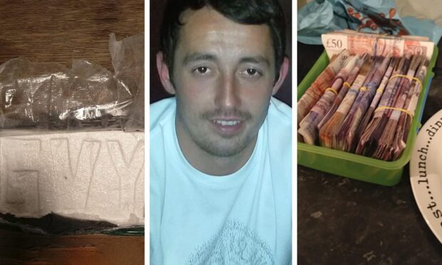 Aaron Bradford was tied to images of drugs and cash on the EncroChat platform. Image: Crown Office/ Facebook.
