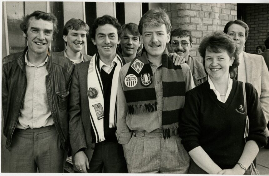 Some of the United supporters who went to Rome for the game in 1984. 
