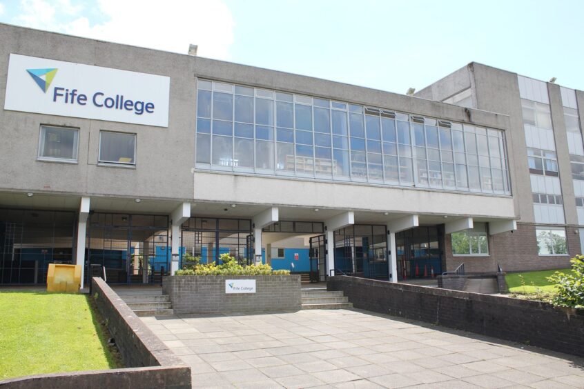 facade of Fife College which offers apprenticeships in Scotland