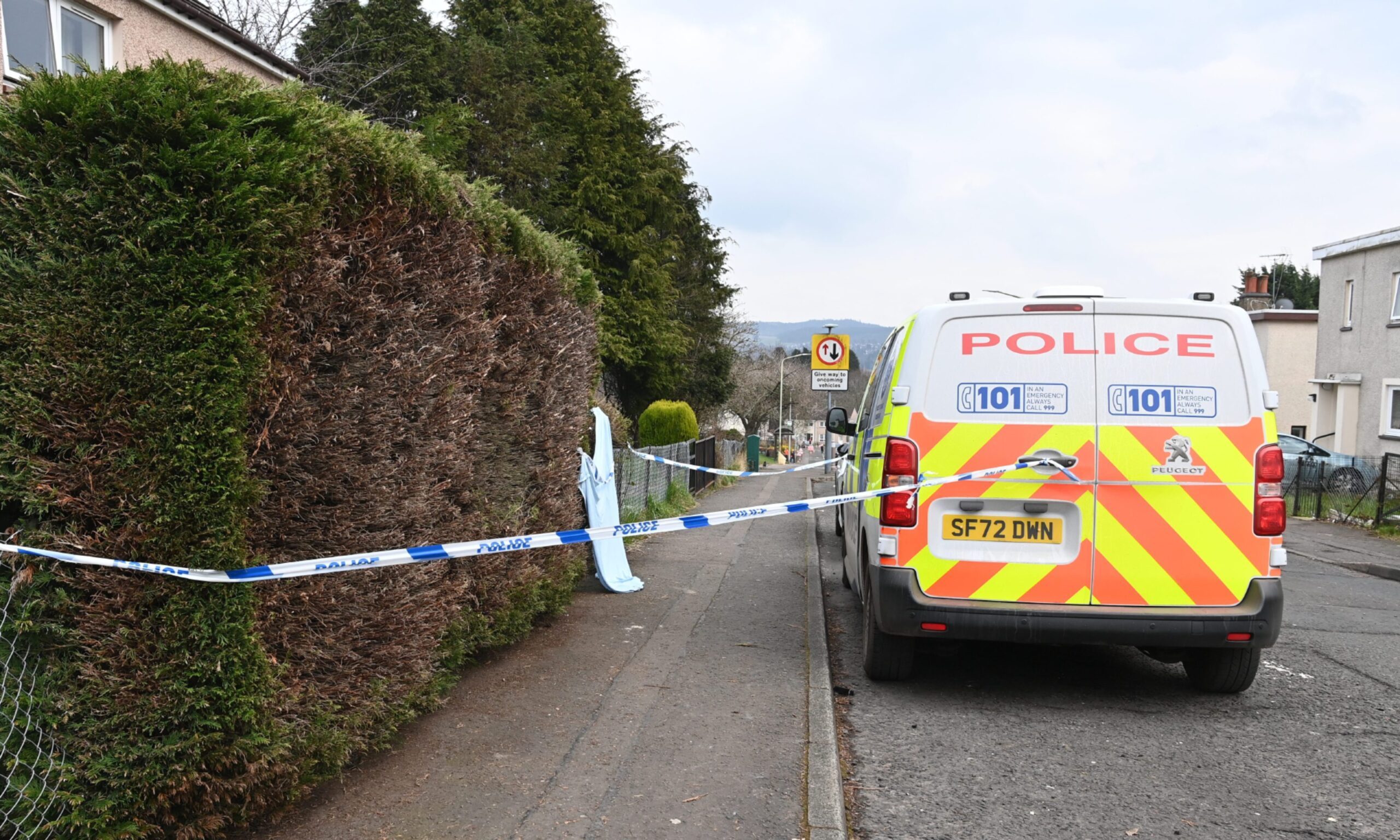 A police van in Kingswell Terrace, Perth.