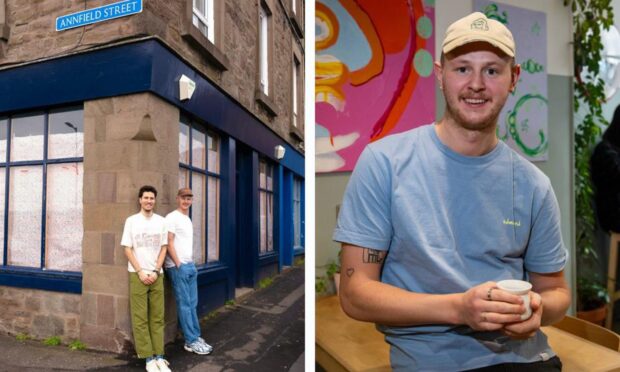 EH9 Espresso owner Fraser Smith, right, and at the site of the new coffee shop in Annfield Road, left.