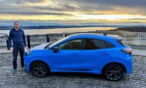 The Ford Puma ST atop Dundee Law. Image: Jack McKeown