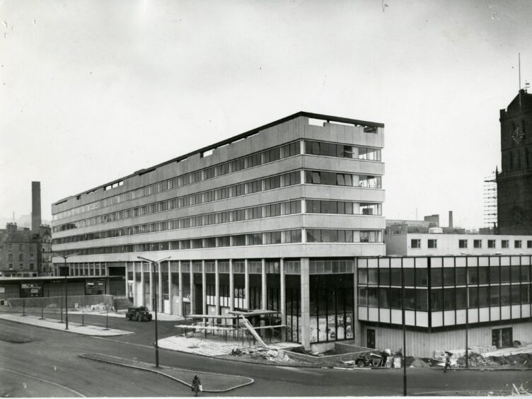 Building work goes on at the The Angus Hotel, just before it opened in 1964.