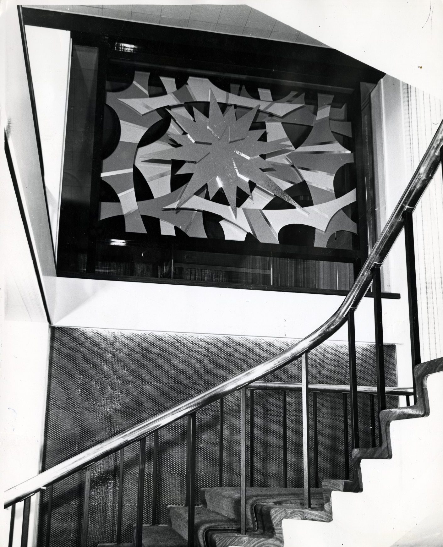 Decorative detail above the staircase in 1964. 