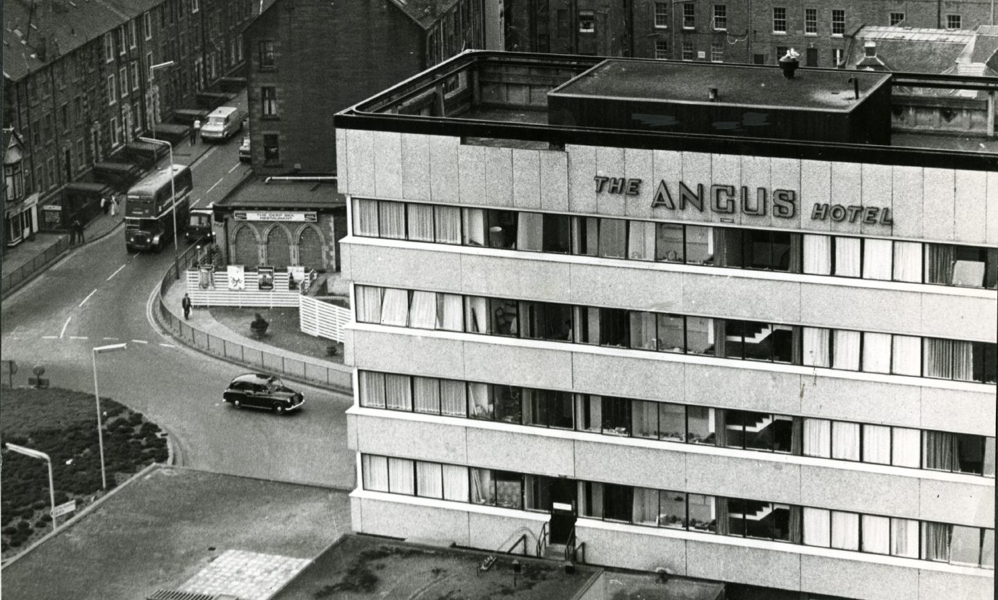 An aerial view of The Angus Hotel in Dundee city centre.