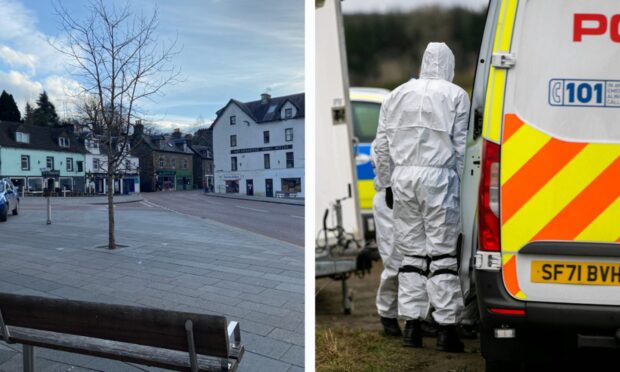 Residents in Aberfeldy say they are confused and concerned by the police response to Brian Low's shooting. Image: Kieran Webster/Steve Brown/DC Thomson
