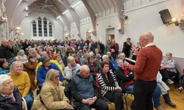 John Swinney at Errol Village Hall.