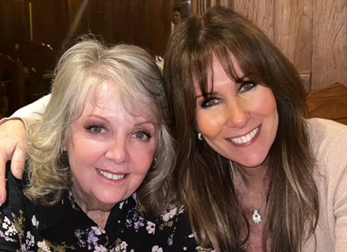 June with her friend Linda Lusardi.