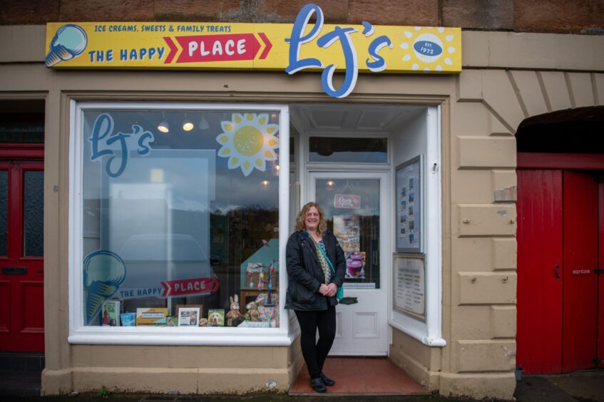 Shona Jones, pictured outside her ice cream shop, which opened last year.