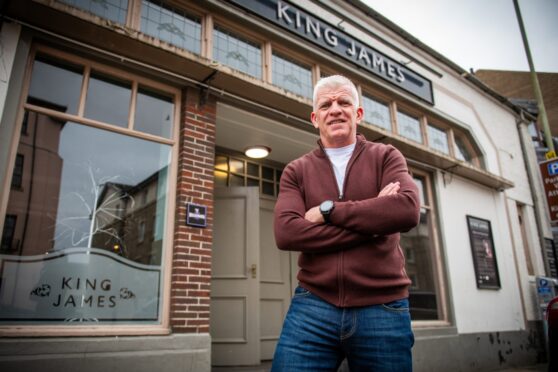Jim Weir standing outside King James pub in Perth