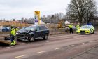 The crash on the A90 Forfar Road in Dundee. Image: Kim Cessford/DC Thomson