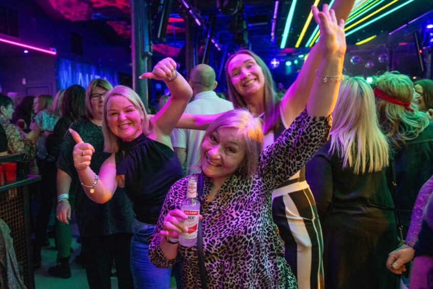 Happy faces at the first ever Disco Days event at Dundee's Club Tropicana. Image: Kim Cessford.