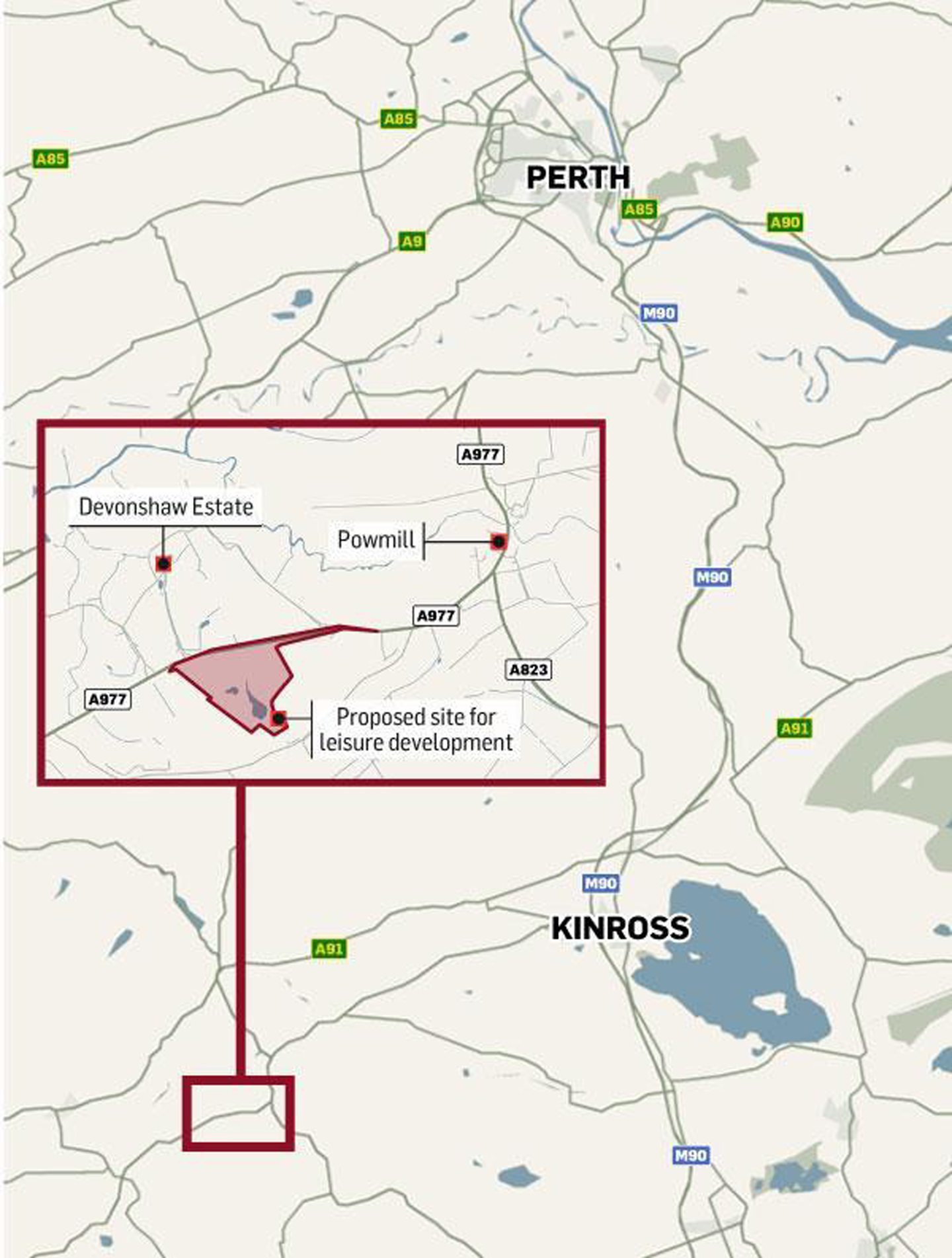Map shows the location of the quarry.