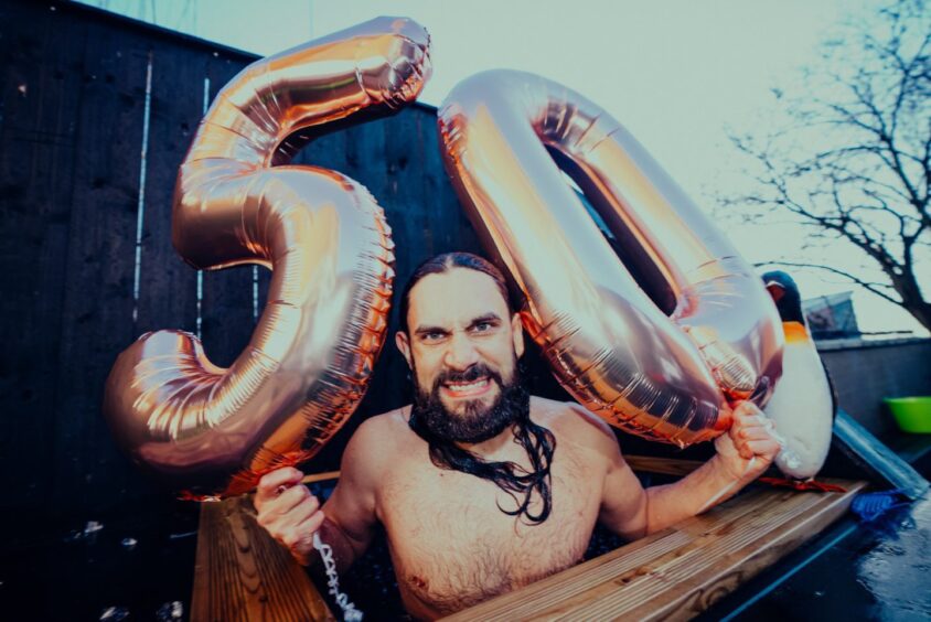 Dundee rapper Shifty Presidents aka Mark Smith has embarked on a 365-day sobriety journey cutting out alcohol and drugs. He is pictured doing a daily cold plunge marking 50 days sober