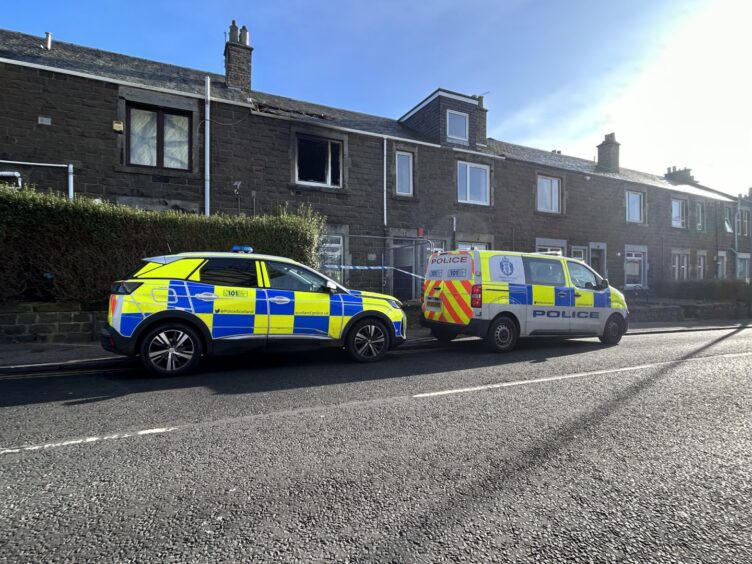 Police at the scene on Pratt Street in Kirkcaldy.