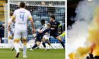 Pyrotechnics were set off during the Dundee v St Johnstone game. Image: Ross Parker/SNS Group