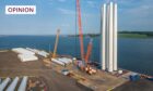 Wind turbines pre-assemble at Port of Dundee. Image: DC Thomson