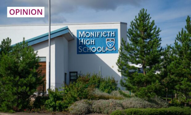 Monifieth High School is on the border of Dundee and Angus.