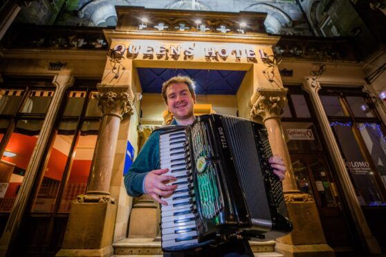 Iain Stewart at the launch of the Dundee Accordion and Fiddle Club. Image: Steve MacDougall/DC Thomson