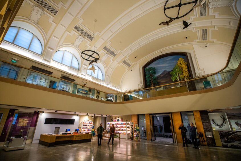 The entrance brings visitors into a beautiful open space inside Perth Museum. 