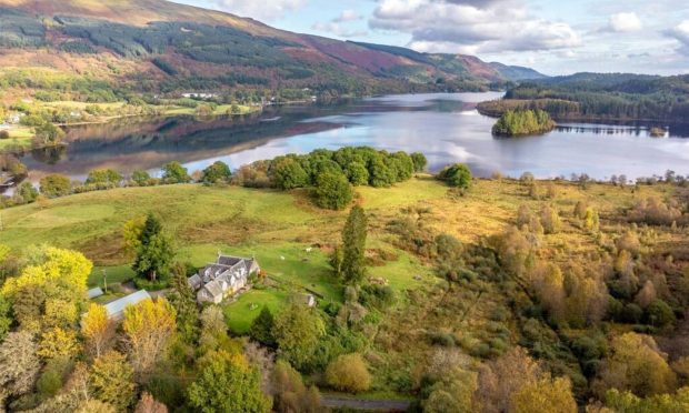 Blairhullichan boasts stunning views over Loch Ard.