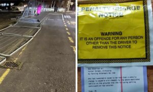 Cars were ticketed for parking at the Hunter Street taxi rank in Kirkcaldy in the evening