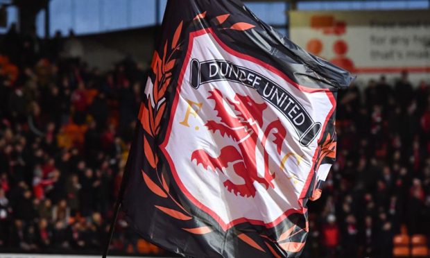 A Dundee United flag at Tannadice