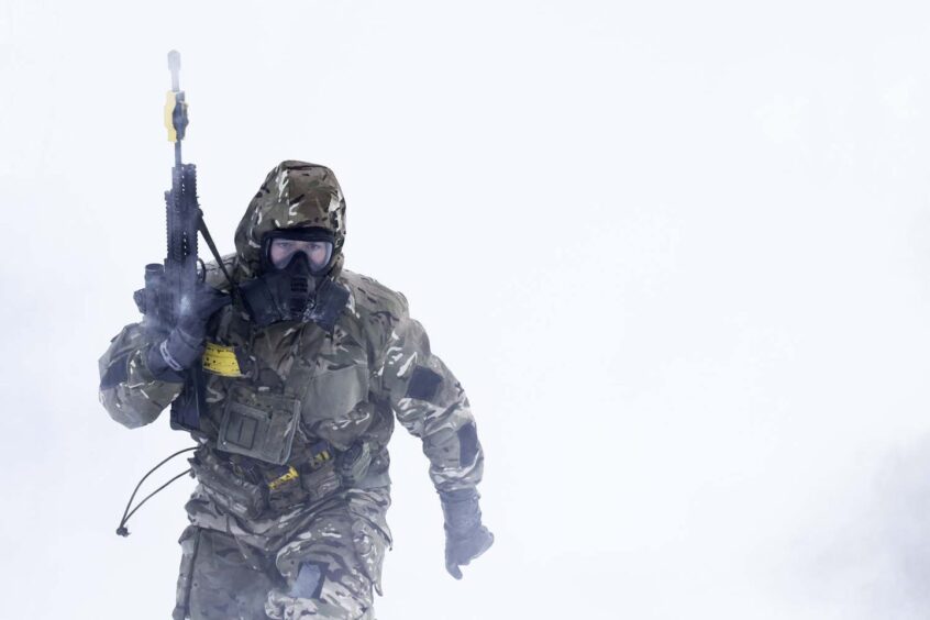 Royal Marine from 45 Commando Arbroath in Norway blizzard.