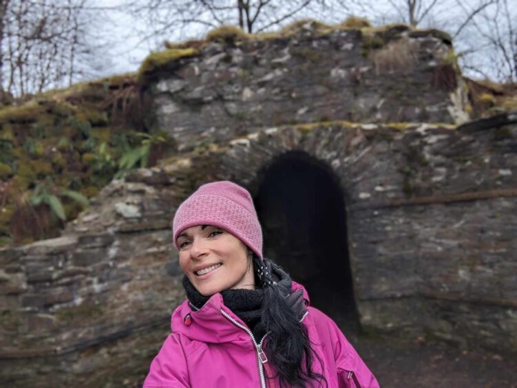 Gayle outside the hermit's cave at Acharn. Image: Gayle Ritchie.