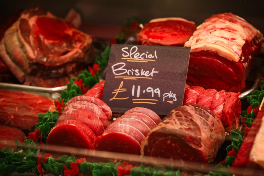 Special brisket on display in the Ceres Butchers. Image: Mhairi Edwards/DC Thomson