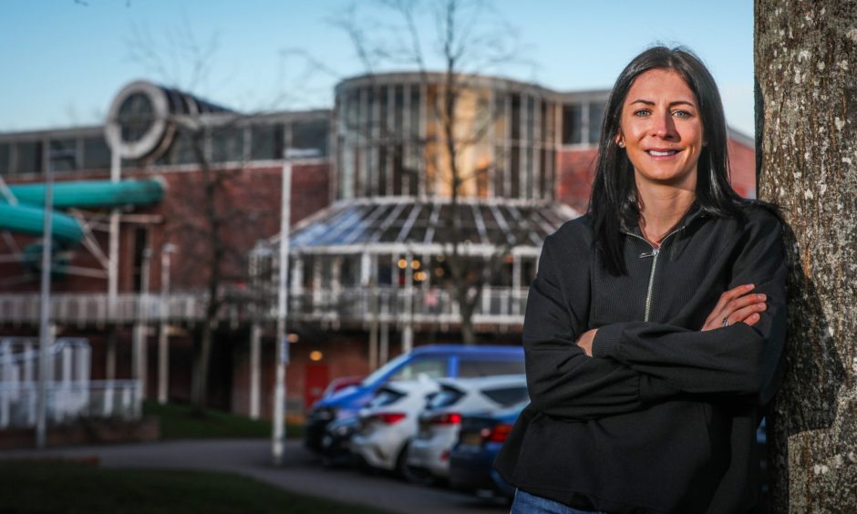 Eve Muirhead outside Dewars Centre/Perth Leisure Pool