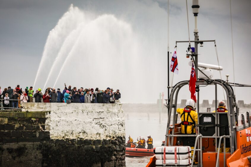 Arbroath lifeboat Inchcape final launch.